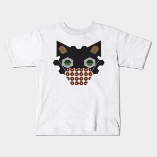 Black Cat Wearing Chocolate Donut Mask Kids T-Shirt